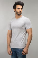 Ash Grey Basic Tee JVN-SIG-D015